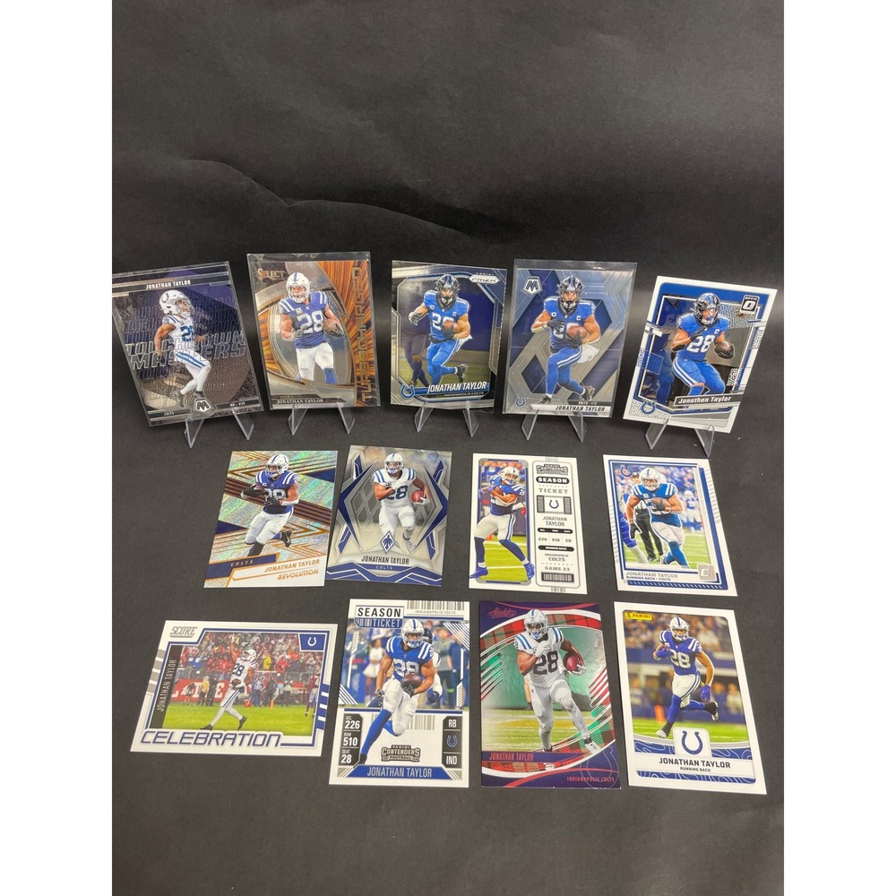 Jonathan Taylor Colts Card Lot 13ct Panini Prizm Mosaic Select Optic Revolution